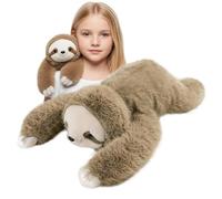 Weighted Plush Toy, Stuffed Animal Plush with Hugging Arms, Soft Cuddle Support Plush for Kids & Adults,for Him & Her, Hugging Companion for Anxiety Relief & Sleep Support Gifts (Sloth, 65cm)