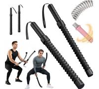 Weighted Ropeless Battle Ropes with Adjustable Weights, Portable Silent Home Workout Equipment Versatile Exercise Equipment, Arm Exerciser Strength Training Gym Equipment for Home Office (A-Black-)