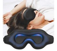 Weighted Sleep Eye Mask for Men Women, Lash Extensions 3D Sleeping Mask, Weighted Eye Blindfold with Adjustable Strap (Black-W3D)