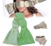 Weighted Sleep Mask Blackout Eye Cover - Ultra Soft & Cooling Fabric, Adjustable Strap for Side Sleepers,Double-Sided Use,Weighted Eye Mask for Migraines,Deep Sleep, Insomnia (Green)