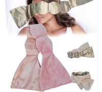 Weighted Sleep Mask Blackout Eye Cover - Ultra Soft & Cooling Fabric, Adjustable Strap for Side Sleepers,Double-Sided Use,Weighted Eye Mask for Migraines,Deep Sleep, Insomnia (Pink)