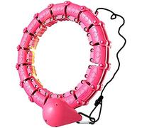 Weighted Smart Hula Ring Hoops, Weighted Hula Hoop With Auto-Spinning With slide switch, Detachable Knots Size Adjustable Smart Hoola Hoop with 360 Auto Rotation Massage