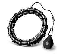 Weighted Smart Hula Ring Hoops, Weighted Hula Hoop With Auto-Spinning With slide switch, Detachable Knots Size Adjustable Smart Hoola Hoop with 360 Auto Rotation Massage