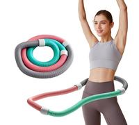 Weighted Soft Spring Hula Hoop for Adults, 3.3lb Foldable for Home and Travel, Portable Slimming Fitness Hoop for Weight Loss, Waist-Friendly Design, Upgraded Closed Silent Version