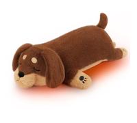 Weighted Stuffed Animals 2lbs 18.89in Microwave Heating Pad Plush Weighted Dog Plush Adjustable Heating Pad for Pain Relief, Dachshund Dog Hugging Pillow for Comfort Cuddly Gift for Unisex(Brown Dog)