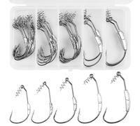 Weighted Swimbait Hooks,26pcs Jig Heads with Twistlock Weighted Soft Plastic Worm Fishing Hooks for Bass Fishing Saltwater Freshwater 1/0