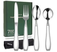 Weighted Utensils for Hand Tremors and Parkinsons, Arthritis, Weak Hand Grip - Weighted Silverware for Hand Tremors - Adaptive Utensils for Elderly - Parkinsons Aids for Living Parkinsons Gadgets Gift