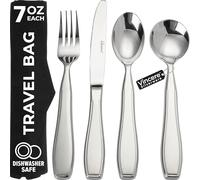 Weighted Utensils for Tremors and Parkinsons Patients - Heavy Weight Stainless Steel Silverware Set, Adaptive Eating Flatware Helps Hand Tremors, Parkinson, Arthritis - Knife, Fork, 2 Spoons & Bag