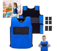 Weighted Vest for Children, Compression Vest Weighted Vest Security Vest for Children with ABR Sensory Overload Autism ADHD SPD SI Disorder Weighted Vest 3lbs Removable Weight, Blue