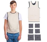 Weighted Vest for Kids | Provide Deep Pressure Comfort | ADHD Tools for Kids | Autism Sensory Clothing, Beige, Large
