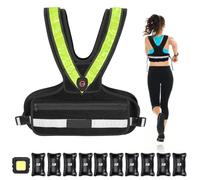 Weighted Vest for Women, Sport Running Weighted Vest with Reflective Strips and LED Flashing Sash, 2-10 lbs Weight Vest for Strength Training and Workout