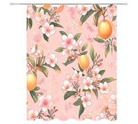 Weighted Waterproof Shower Curtain OrangeShort Bathroom Shower Curtains for Bathroom Wet Room Tub Bath Decor with 12 Hooks, Washable, Quick Dry Soft Polyester Fabric 39.4x70.9in 5-871
