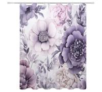 Weighted Waterproof Shower Curtain PeonyShort Bathroom Shower Curtains for Bathroom Wet Room Tub Bath Decor with 12 Hooks, Washable, Quick Dry Soft Polyester Fabric 47.2x70.9in 5-917