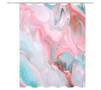 Weighted Waterproof Shower Curtain Pink Long Bathroom Shower Curtains for Bathroom Wet Room Tub Bath Decor with 12 Hooks, Washable, Quick Dry Soft Polyester Fabric 47.2x78.7in 5-967