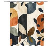 Weighted Waterproof Shower Curtain RetroShort Bathroom Shower Curtains for Bathroom Wet Room Tub Bath Decor with 12 Hooks, Washable, Quick Dry Soft Polyester Fabric 39.4x70.9in 5-1065