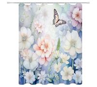 Weighted Waterproof Shower Curtain Rustic Extra Long Bathroom Shower Curtains for Bathroom Wet Room Tub Bath Decor with 12 Hooks, Washable, Quick Dry Soft Polyester Fabric 86.6x78.7in 5-1115