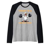 Weightlifter Today I'm A SERIOUS Duck Funny Weight Training Raglan Baseball Tee