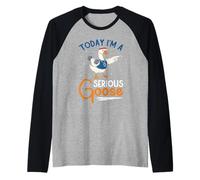 Weightlifter Today I'm A SERIOUS Duck Funny Weight Training Raglan Baseball Tee