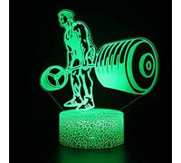 Weightlifting 3D Night Light,3D Illusion Lamp 16 Color Change Decor Lamp with Remote Control for Living Bed Room Bar Gifts