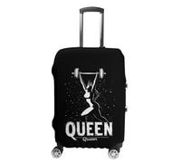 Weightlifting and Queen Funny Suitcases Cover Travel Accessories Washable Suitcase Protector Fits 19-32 Inch S