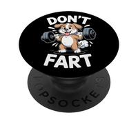 Weightlifting Dog Dont Fart Dont Fart Barbell Funny Gym PopSockets Adhesive PopGrip