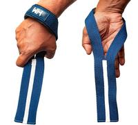 Weightlifting House Weight Lifting Long Straps. Wrist Straps for Olympic Weight Lifting, Snatch, Pulls and Deadlifts for both Men and Women (Blue)