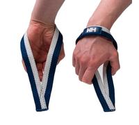 Weightlifting House Wrist Straps for Olympic Weight Lifting, Bodybuilding, Snatch, Pulls and Deadlifts. Weight Lifting Workout Wraps for Men & Women. (Blue & White)