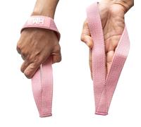 Weightlifting House Wrist Straps for Olympic Weight Lifting, Bodybuilding, Snatch, Pulls and Deadlifts. Weight Lifting Workout Wraps for Men & Women. (Pink)