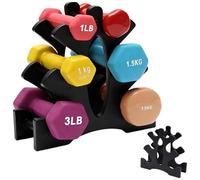Weights, Dumbbells Set Women, 3 Tier Dumbbell Weight Stand, Triangular Dumbbell Rack, Suitable For Saving Space In Your Home Gym, Black (23x22.5x8.5cm)