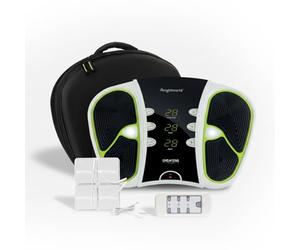 WeightWorld Circulator - Foot Circulation Machine with 99 Intensity Levels - EMS & TENS Technology - Includes Travel Bag, Remote Control & Electrode Patches - Easy-to-Use & Lightweight Foot Massager