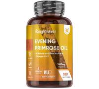 WeightWorld Evening Primrose Oil 1000mg - 180 Softgels - 6 Months Supply - 1 Softgel a Day - Natural and Rich Source of Omega-6 & 9 - Evening Primrose Oil Vegan Supplement - Lactose-Free & Gluten-Free