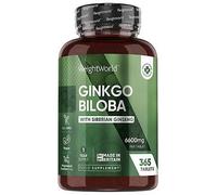 Ginkgo Biloba - 365 Tablets - 1 Year Supply - Siberian Ginseng - Vegan - 6000mg