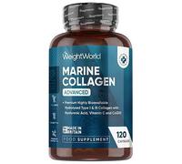 WeightWorld Marine Collagen Capsules 1455mg | 120 Capsules | Type 1 & 3 Collagen Supplements for Women & Men | Hydrolysed Fish Peptides Complex with Hyaluronic Acid, Vitamin C, Zinc & CoQ10
