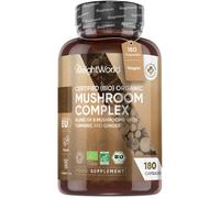 Organic Mushroom - 180 Capsules - Lion's mane mushroom, Shiitake, Reishi, Chaga