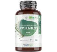 WeightWorld Organic Psyllium Husk Capsules | 1400mg per Serving | 180 Capsules | 3 Months Supply | Prebiotic Fibre Supplement | Soil Association Certified Organic Psyllium Husk Powder Supplement