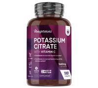 Potassium Supplements with Vitamin C 1460mg | 3 Months Supply | 180 Tablets | Electrolytes Tablets | Bioavailable Potassium Citrate Form | Non-GMO, Gluten-Free & Vegan-Friendly | Made in The UK
