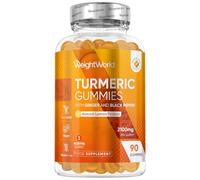 Turmeric Gummies with Black Pepper & Ginger 2100mg | 90 Vegan Gummies | Natural Lemon Flavour | 3 Months Supply | Non-GMO & Gluten Free | 3-in-1 Turmeric Supplement for Men & Women