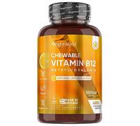 Vitamin B12 - 1000 mcg 400 Chewable Tablets - Natural Lemon Flavour Supplement for Fatigue, Tiredness & Dizziness - Vegan & Gluten Free