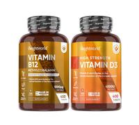 WeightWorld Vitamin B12 & Vitamin D3 Bundle | 450 Vegan B12 Tablets (1000mcg) + 400 Vitamin D3 Tablets (4000IU) | 1+ Year Supply | 6mm Micro Tablet | Non-GMO & GMP-Approved | Made in Britain