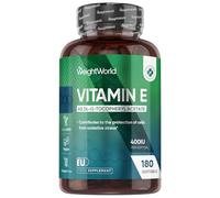 WeightWorld Vitamin E 400IU (Advised Intake) | 180 Vegan Softgels | 6 Months Supply | Vitamin E Supplement | Natural Alpha Tocopheryl Acetate | Gluten-Free & Non-GMO | 1 Softgel a Day