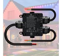 WeiguoIOT IP65 Waterproof LED Controller ESP32 WLED Digital Strip Controller, Built-in Mic, DC5-24V, 20A Fuse, for WS2811/WS2812B/SK6812 LED Strips (DOM-WLED-SFM)