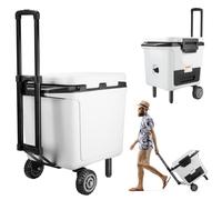 WEIGUZC Cooler Wheels Kit for Ninja FrostVault 30qt/50qt Hard Cooler - 5 Inch Wheels & Retractable Handle - Heavy Duty Cooler Accessories for Camping & Beach (Wheel Kit Only)