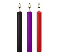 WEIHAI Low Temperature Candles - Romantic Wax Play Candles for Lovers & Couples - Wedding Decor - Pack of 3 (Red, Purple, Black) - Unscented