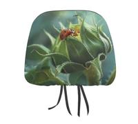WEIHAKO 2 PCS Car Headrest Covers Soft Breathable Car Head Rest Covers Protector Ladybug And Flower Headrest Covers for Cars Seat Headrest Covers for Trucks SUV Universal Interior Cars Accessories