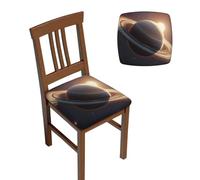 WEIHAKO Bar Stool Cover Soft Square Seat Cushion Washable Slipcovers Saturn Ring Planet Stool Covers Modern Chair Cushion Non-Slip Seat Covers Elastic Bar Slipcovers for Swivel Chair or Barstool