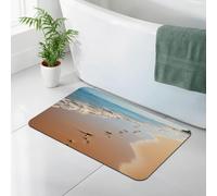 WEIHAKO Bath Mat for Bathroom Quick Dry Super Absorbent Bath Rug Diatomaceous Earth Bath Mat Beach footprints Bathroom Rugs Non-Slip Doormat Area Rugs for Bedroom Floor Bathtub Shower Rug