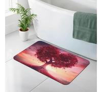 WEIHAKO Bath Mat for Bathroom Quick Dry Super Absorbent Bath Rug Diatomaceous Earth Bath Mat Beautiful Heart Love Tree Bathroom Rugs Non-Slip Doormat Area Rugs for Bedroom Floor Bathtub Shower Rug