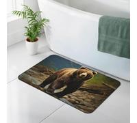 WEIHAKO Bath Mat for Bathroom Quick Dry Super Absorbent Bath Rug Diatomaceous Earth Bath Mat Brown bear Bathroom Rugs Non-Slip Doormat Area Rugs for Bedroom Floor Bathtub Shower Rug