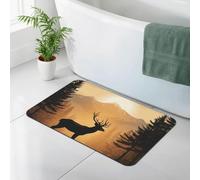 WEIHAKO Bath Mat for Bathroom Quick Dry Super Absorbent Bath Rug Diatomaceous Earth Bath Mat Elk Artwork Bathroom Rugs Non-Slip Doormat Area Rugs for Bedroom Floor Bathtub Shower Rug