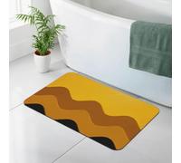 WEIHAKO Bath Mat for Bathroom Quick Dry Super Absorbent Bath Rug Diatomaceous Earth Bath Mat Mustard Yellow and Black Bathroom Rugs Non-Slip Doormat Area Rugs for Bedroom Floor Bathtub Shower Rug